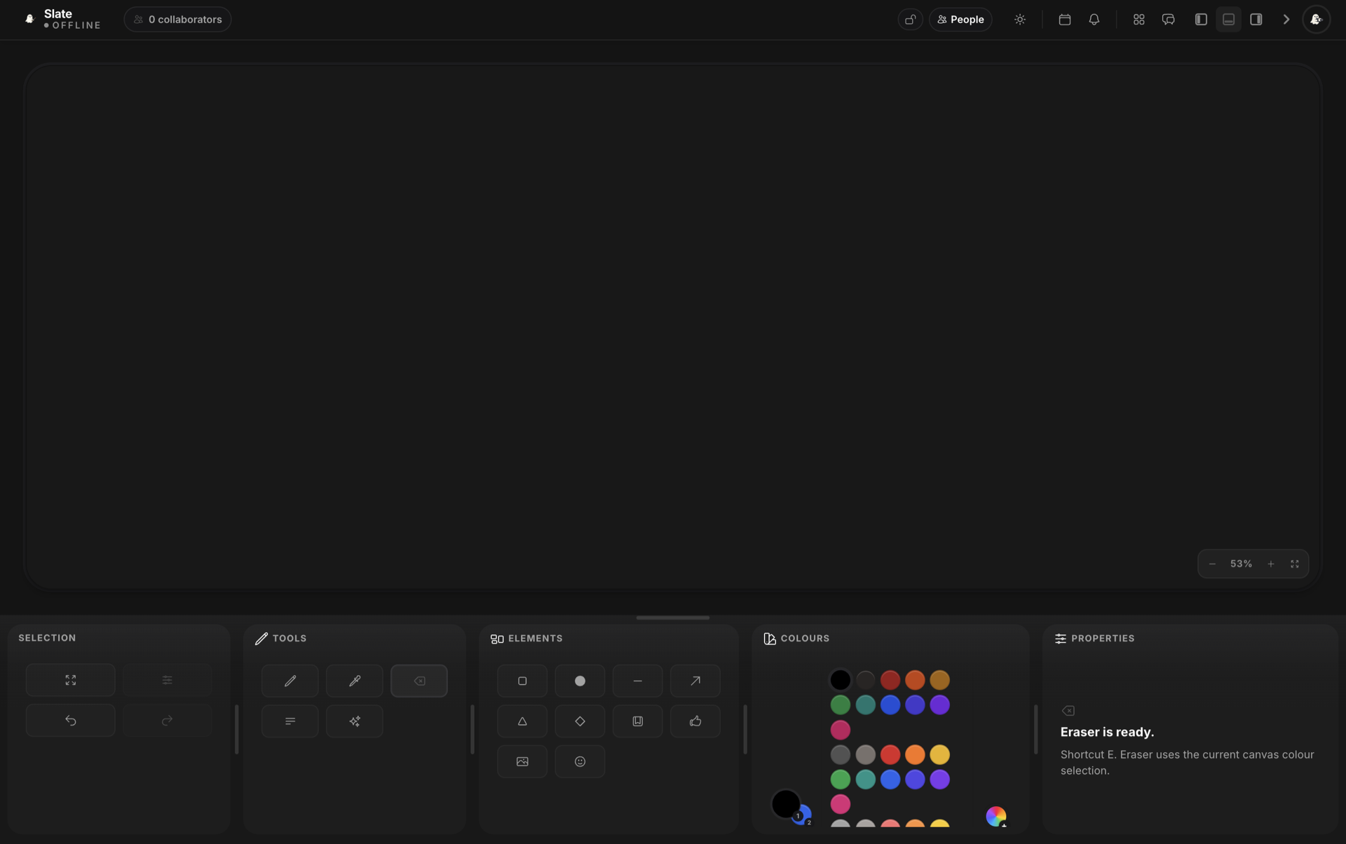 Slate collaborative canvas with live cursors and drawing tools
