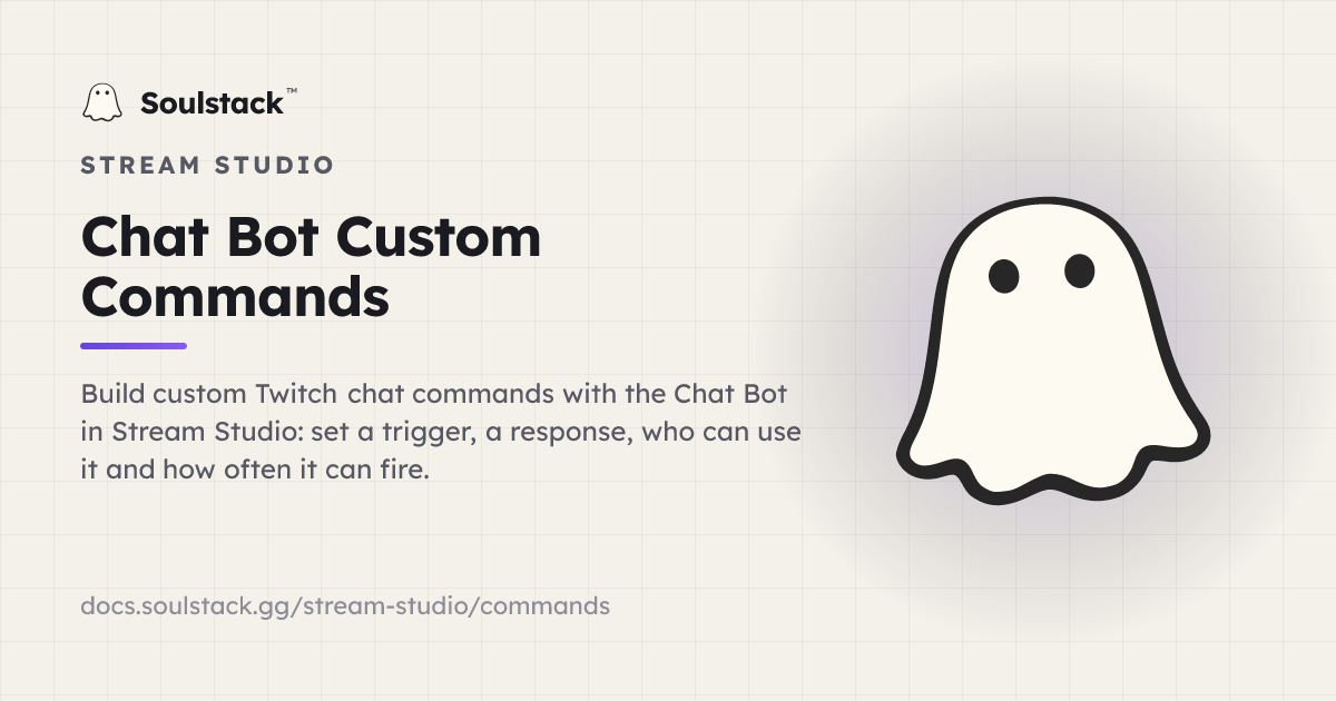 Stream Studio Commands | Soulstack Creator Docs